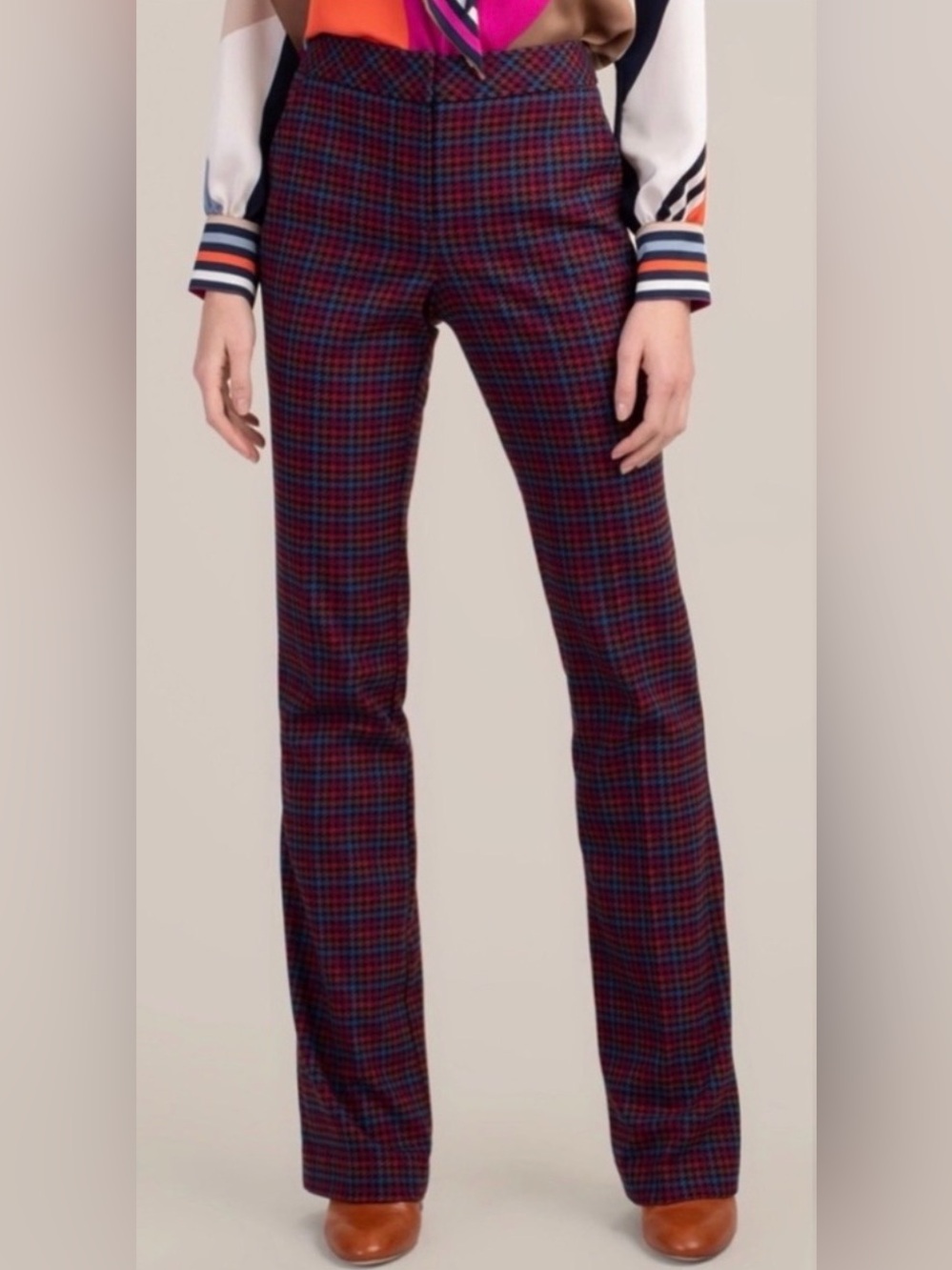 Trina Turk The Willis Flare Pants Multicolor Houndstooth
